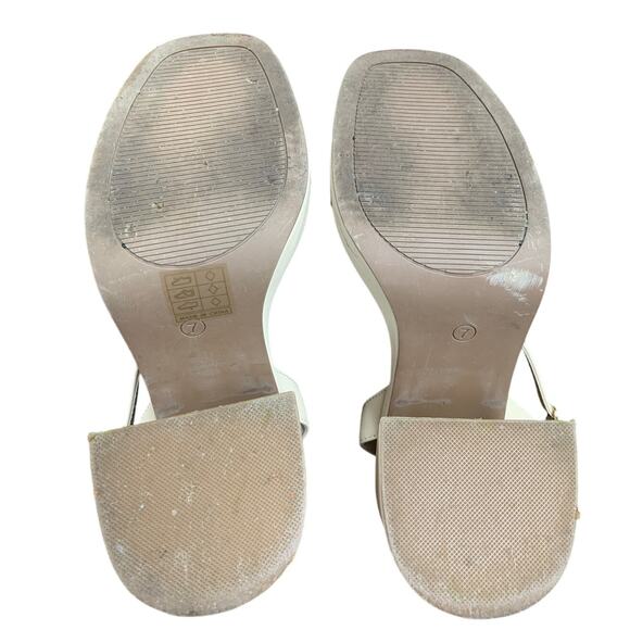 Dream Pairs Women Size 7 Tan Nude Faux Leather 4.5" Chunky Heel Open Toe Shoes - Picture 6 of 6